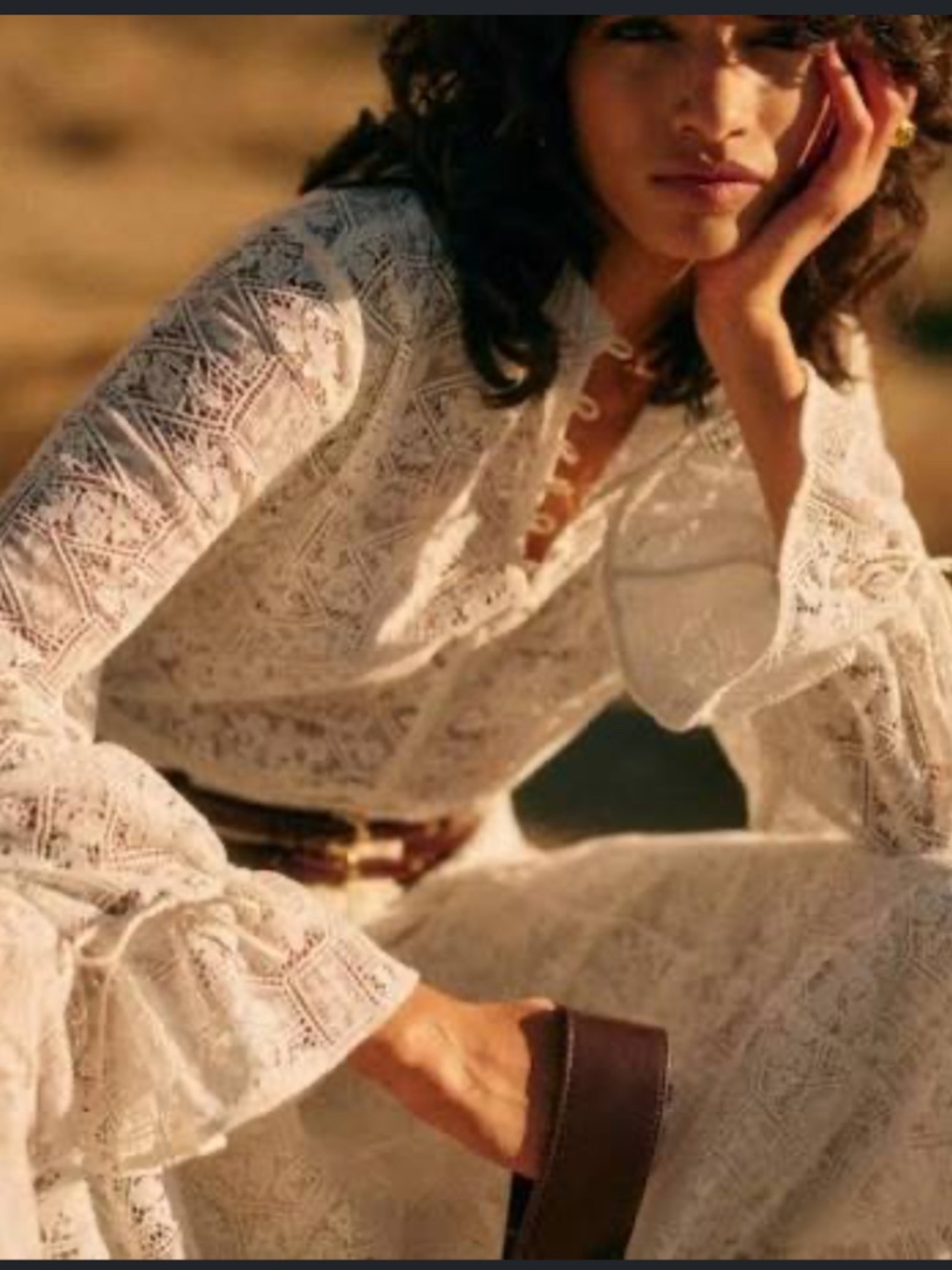 Sézane Faria Lace Blouse | Size 36 | Excellent Condition